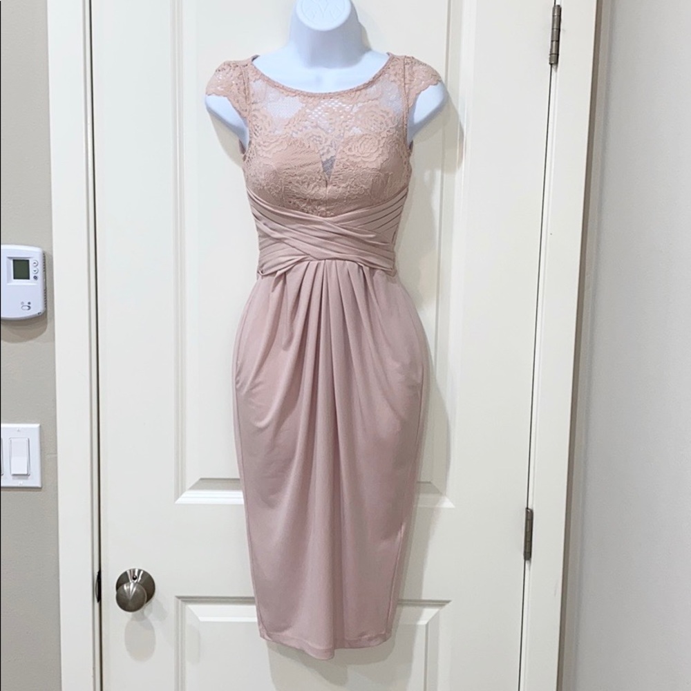 BNWT Asos pink lace dress petite size 0 xs